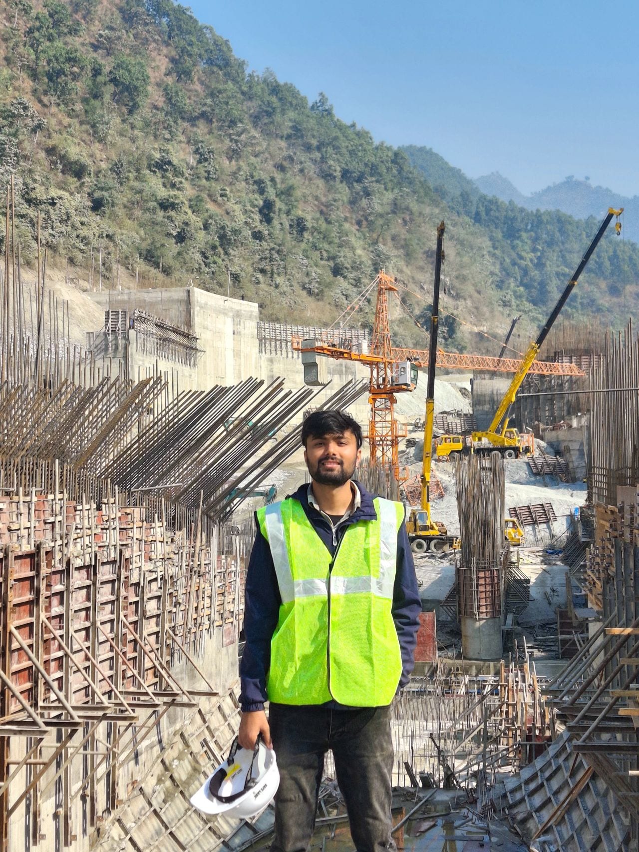 Barrage construction works at the Super Trishuli Hydropower Project